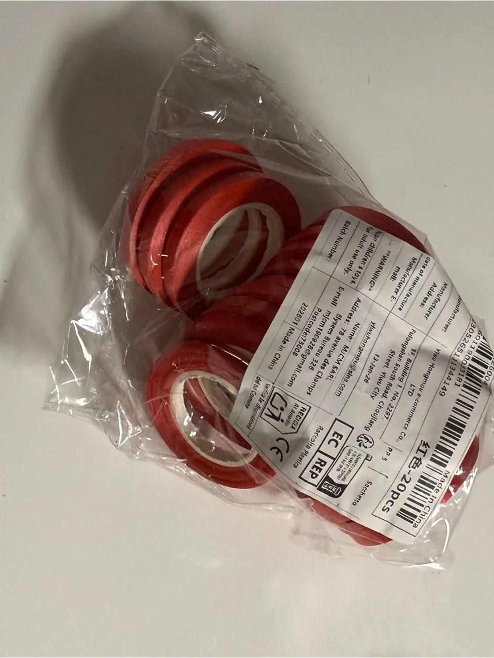 Red Decorative Party Tape Rolls - Pack